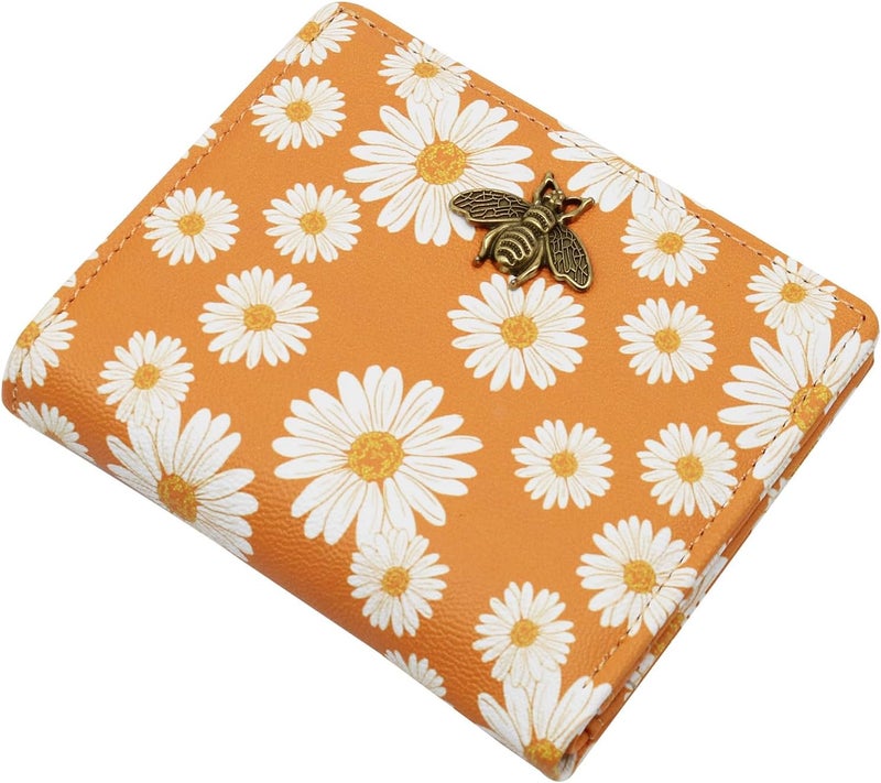 Altally Small Women Wallet RFID Blocking Bifold Pocket Wallet Slim Compact Ladies Purse Mini Wallets For Women (Flower) - Image 1